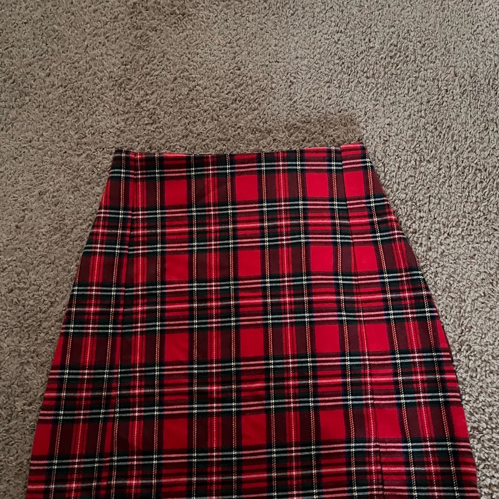 Plaid Red Skirt